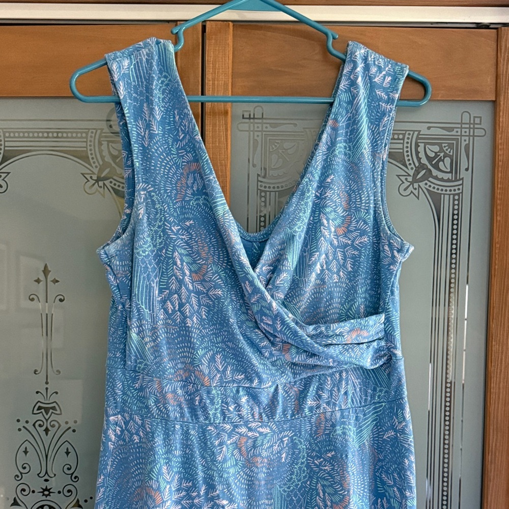 Patagonia pretty patterned faux wrap surplice dress